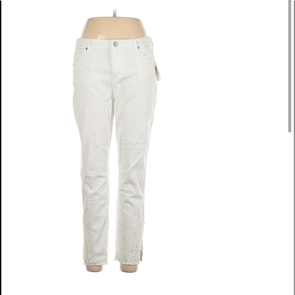 Style & Co. Pants - Style&Co White Jeans - Lace Detail At Ankle - Size 12 - New With Tags
